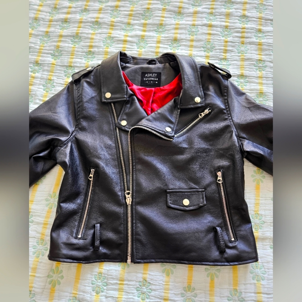 Women's faux leather biker jacket